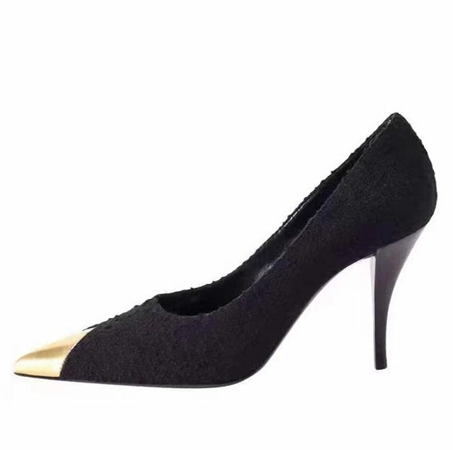 

Metal pointed toe high heel shoes women's sandals square headband sexy banquet wedding holiday dress high-heel Formal wear shoes 34-42