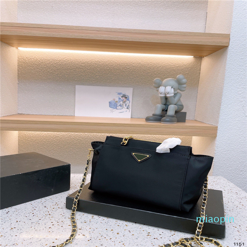

2022 New luxury Designer Bags Top Quality waterproof parachute cloth Shopping Bags Gold handle chain tote Shoulder Messenger Bag Women Handb, Box