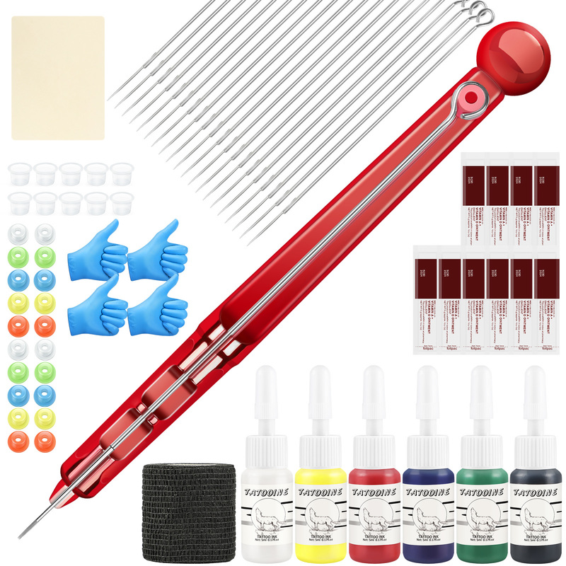 

Tattoo Kit With Ink Power Tattoo Grips Body Art Tools Tattoo Set Accessorie Supplies High Quality Hand Poke and Stick Accessorie 220728