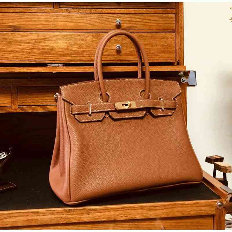 

Handbags Herme Bags 30cm Hand Sewn Leather Platinum Princess