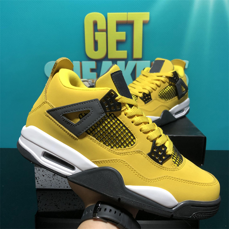 

Wholesale Top New Men Women jumpman 4s Basketball Shoes Black Cat Oreo Universitys Blue Sneaker Sail Kaws Purple Metallic Bred Tech White Designers Sneakers, Color 24