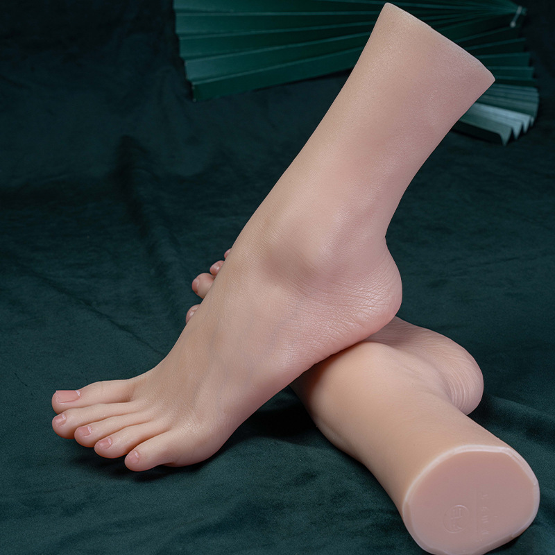 Real Women Realistic Silicone Mannequin Foot Display Model Fetish Toys Worship Anklet Display Practice Nail Art Photograph Props-image-757979989