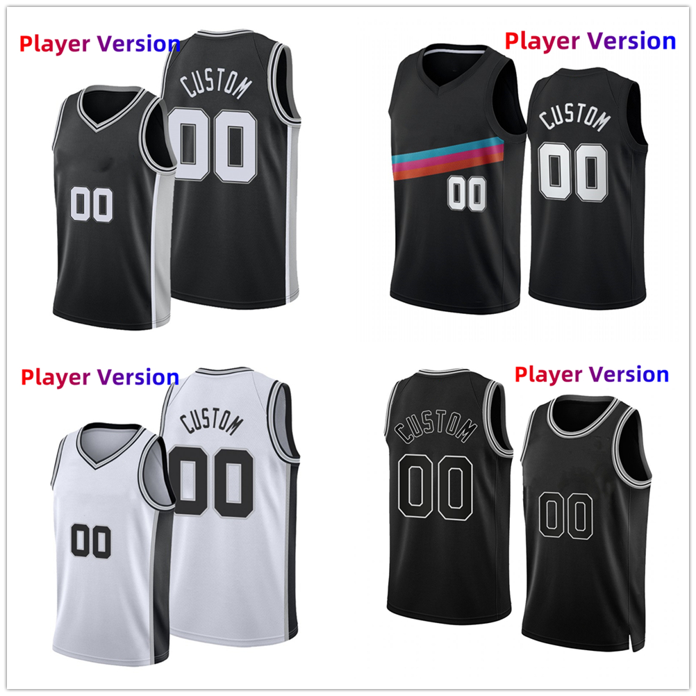 

Authentic Stitched Player Version Basketball Jerseys Custom 14 Blake Wesley 10 Jeremy Sochan 22 Malaki Branham 17 Doug McDermott 7 Josh Richardson 25 Jakob Poeltl, Player version (with team logo)