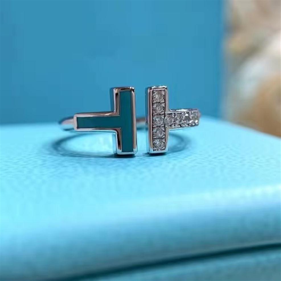 

women ring 925 silver luxury designer rings men brand zirconia fashion rings T style classic jewelry 14k gold plated Rose wed whol269E