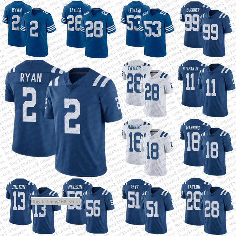 

Jersey 2 Matt Ryan 56 Quenton Nelson 28 Jonathan Taylor Football Peyton Manning Colts''Jerseys T.Y. Ty Hilton''nfl''Jersey, Mens