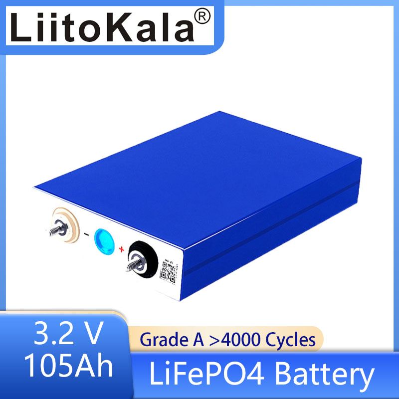 

LiitoKala GRADE A NEW 3.2V 100Ah 105Ah lifepo4 battery CELL 12V 24V for EV RV battery pack diy solar EU US TAX FREE EV/Narrow Boat/electric Car/Solar Energy System