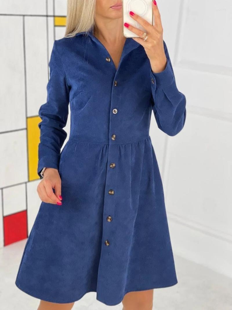 

Casual Dresses Women' Dress Autumn Fashion Single Breasted Long Sleeve Office Laides Loose Outwear Female Vestidos 2022, Black