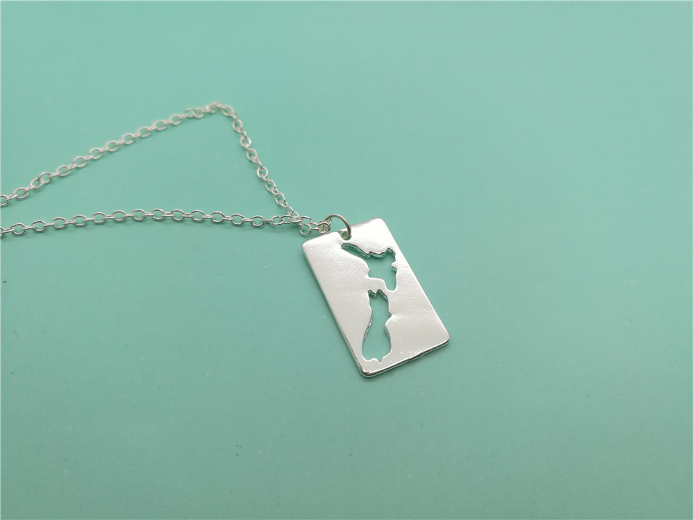 

5PCS New Zealand Map Necklace Worldwide Tropical Island Auckland Australian Country Trip Souvenir Vacation Necklaces