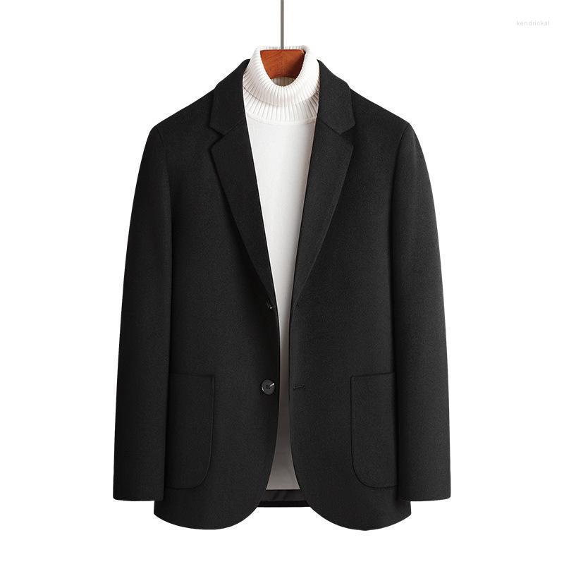 

Men's Wool & Blends PARKLEES 2022 Windproof Coat Men Solid Slim Daily Vintage Woolen Trench Homme Winter Warm Wedding Groom Black Blazer Jac, Khaki