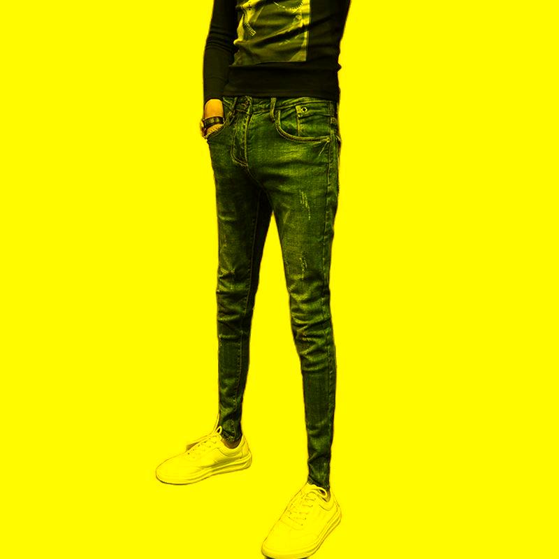 

Men's Jeans Spring Summer 2022 Korean Fashion Men Denim Skinny Slim Fit Strentch Guy Teenagers For Clothes Cowboy Pants MenMen's, Blue