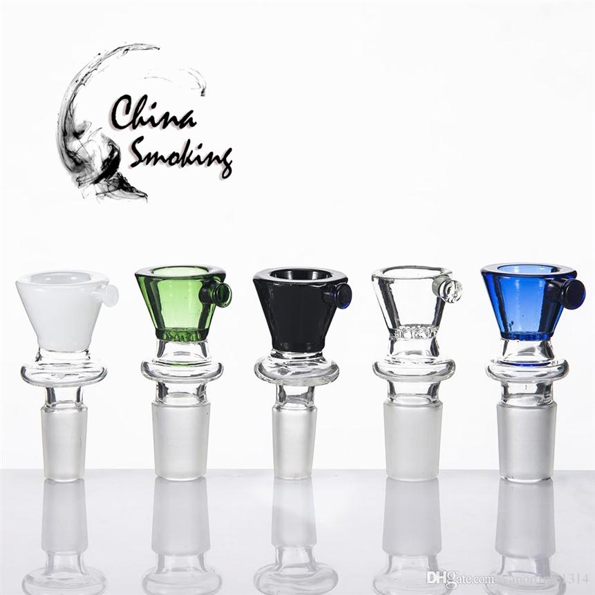 

Glass Bowl smoke Comb Screen 10mm 14mm 18mm Female Male Joint Connection Color Water Pipe Oil Rig Bubbler Bong2838