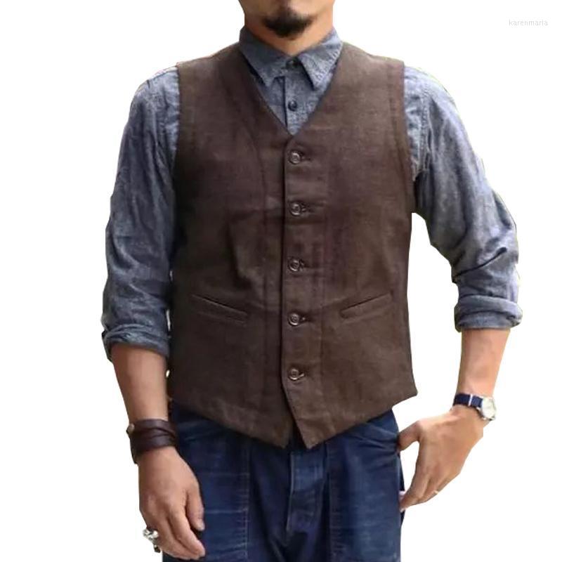 

Men' Vests Suede Suit Vest Wedding Groom Retro Denim Steampunk For Men Waistcoat Kare22, Black