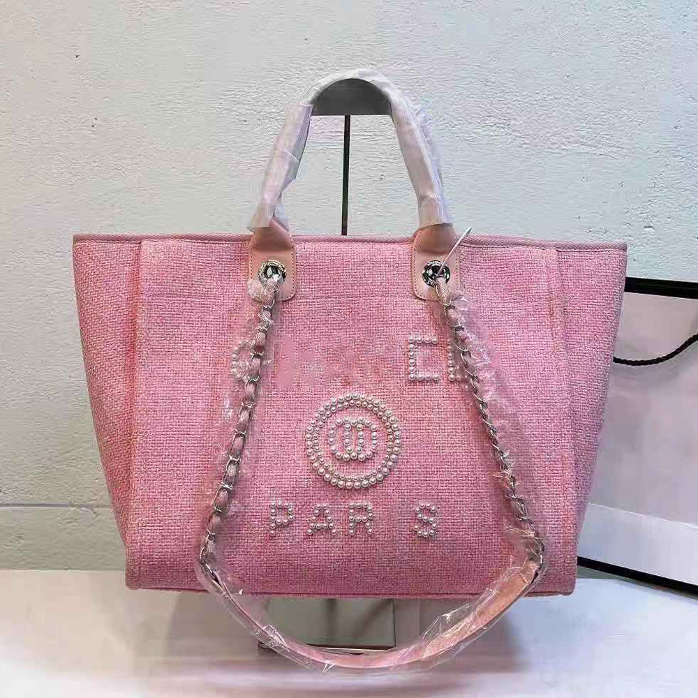 

Women Handbags Designer Beach Bag Top Quality Knitting Purse Shoulder Large Tote With Chain Canvas Shopping bag, #16