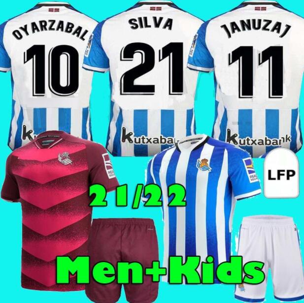 

21 22 Real Sociedad soccer jerseys 2021 2022 camisetas de futbol Portu WILLIAN J. SILVA OYARZABAL Merino ISAK Men kids kit home away Shirts, Away kids