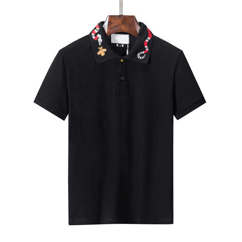 

Luxury Italian T Shirt Designer Polo Shirt High Street Embroidered Garter Belt Bee Print Clothing Men's Polos, 01