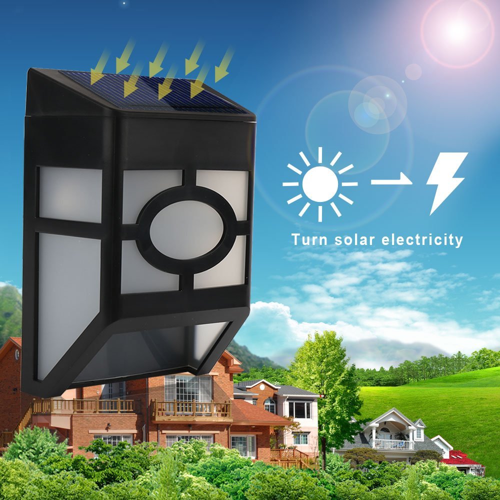Solar Wall Lights Outdoor Lamp Waterproof Warm/Cold White Color Changing Lighting For Deck Fence Patio Front Door Stair Landscape Yard And Drivew-image-776616924