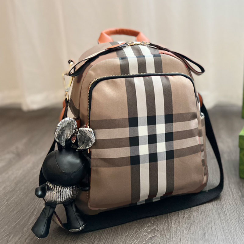 

Handbags Cross Body Purse Backpack Style Genuine Leather Unisex Wallet Plaid Large Capacity Canvas Removable Strap Zipper Fashion Portable Straddle High Quality, Black