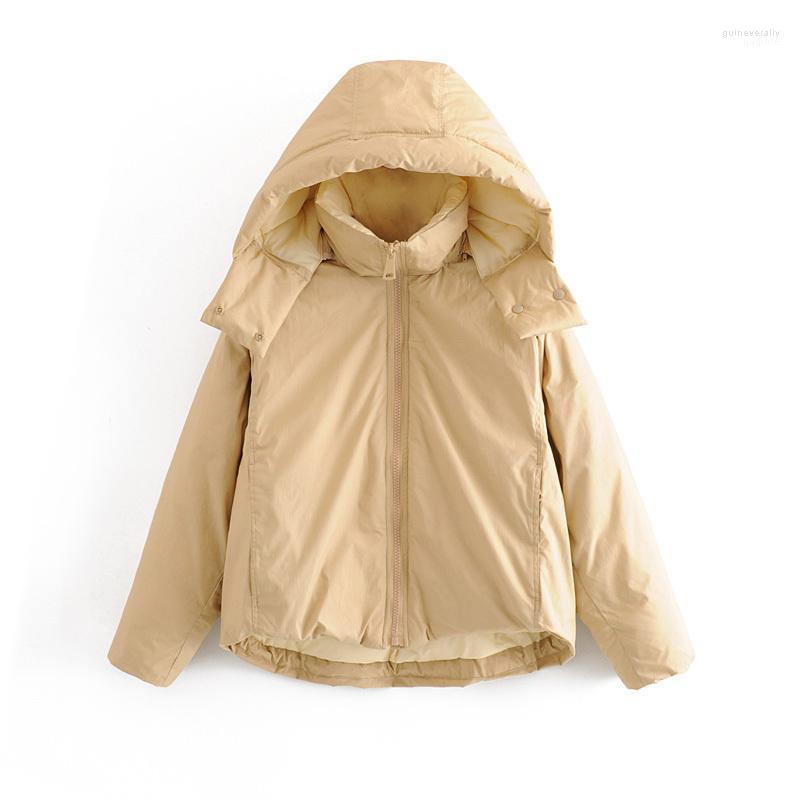 

Women's Down & Parkas Streetwear Women Causal Wadded Jacket 2022 Fashion Lady Hooded Cotton Coats Female Stand Collar Parka Girls Chic Guin2, Black
