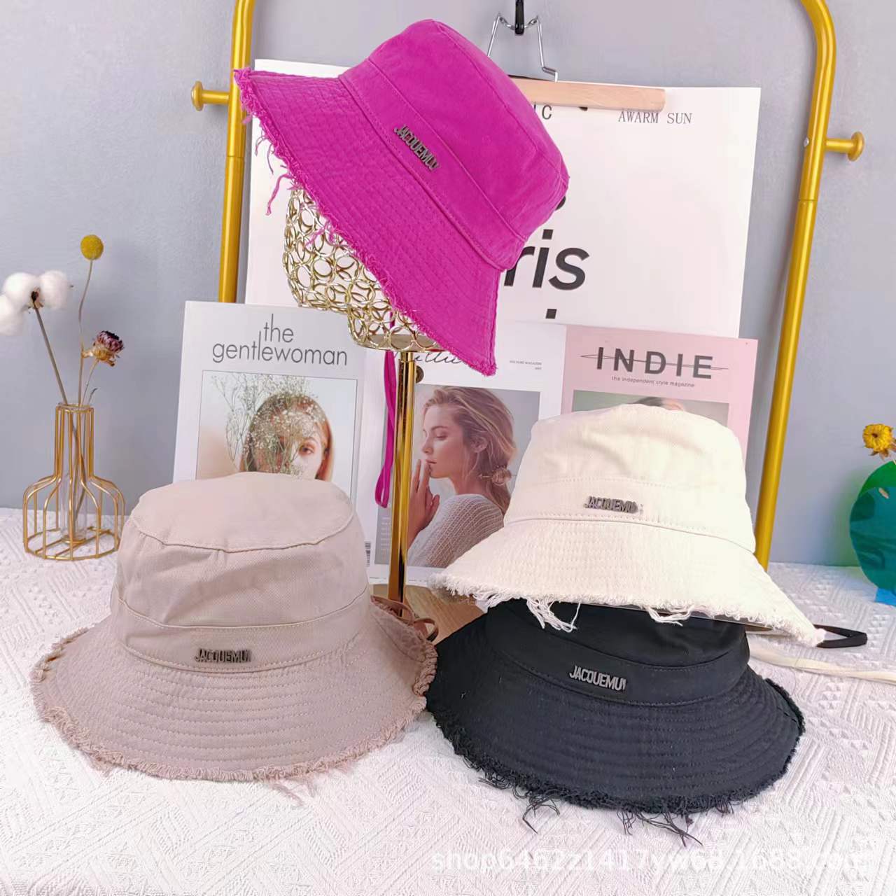 

Man Woman Bucket Hat Designer Sun Hats Women Strap Adjustable Caps Front Back Wear Breathable Traveling Summer Sun Protection Casquette, White