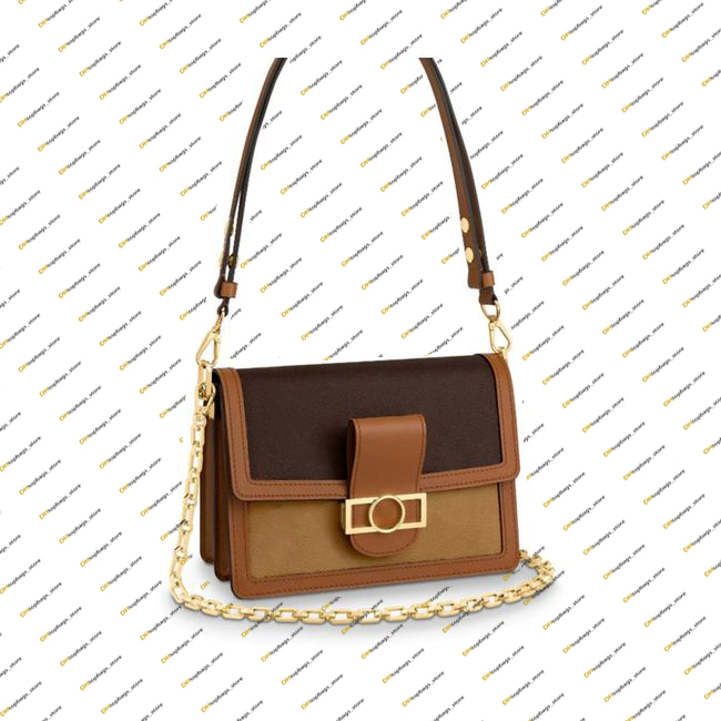 

Luxurys Designers top quality Brand Genuine Leather Messenger Bag Dauphine 20 25cm Chain Shoulder Crossbody New Trendy Multi-Layer Chain Pri, Premium