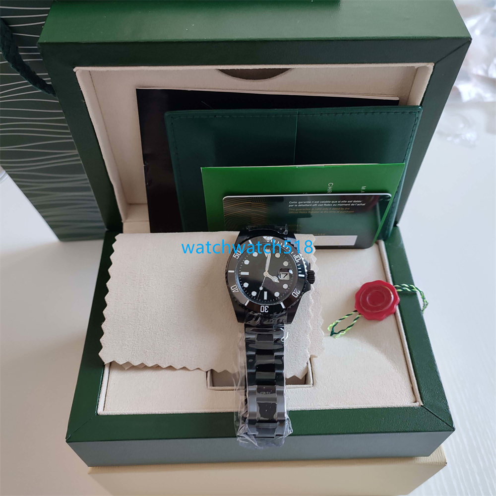 

ZZ Factory Men's Watch Date Black PVD/DLC Coated Stainless Steel 40mm WaterProof 116610 Automatic Movement Mechanical Waterproof Luminous Wristwatch with Box