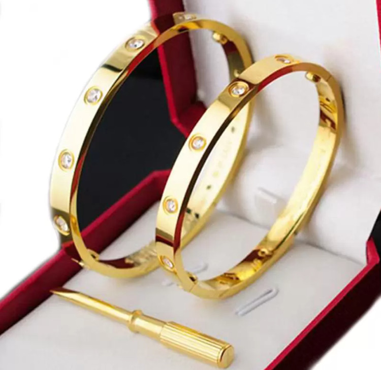 Luxury Fashion Ladies Designer bangle With Diamond Hard Body Bracelet Holiday Gift-image-793494656