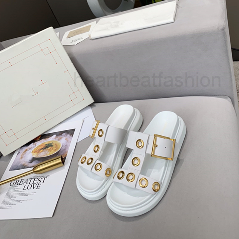 

womens sandals designer fashion latest flat sandal leather material luxury appliques simple and comfortable cover heel Top, Black