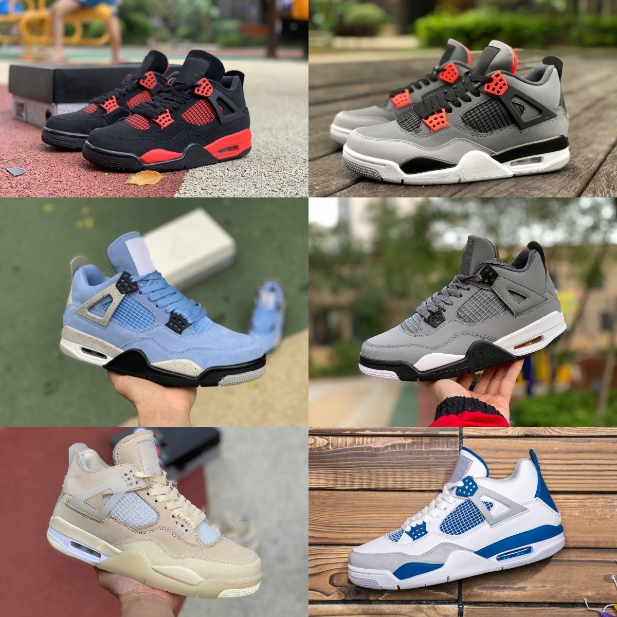 

Designer Military Black 4 4s Casual Basketball Shoes Jumpman Cool Grey University Blue Mens Women Court Purple Cement Cat Cream Sail Infrared Red Thunder Sneakers, Please contact us
