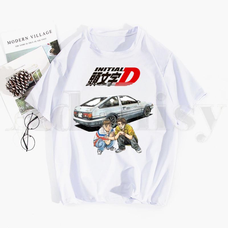 

Men' T-Shirts Drift AE86 Initial D 90s Fujiwara Takumi HachiRoku Tshirt Hip Hop Print Top Tees Harajuku Tshirts Men Fashion Summer T-shirts