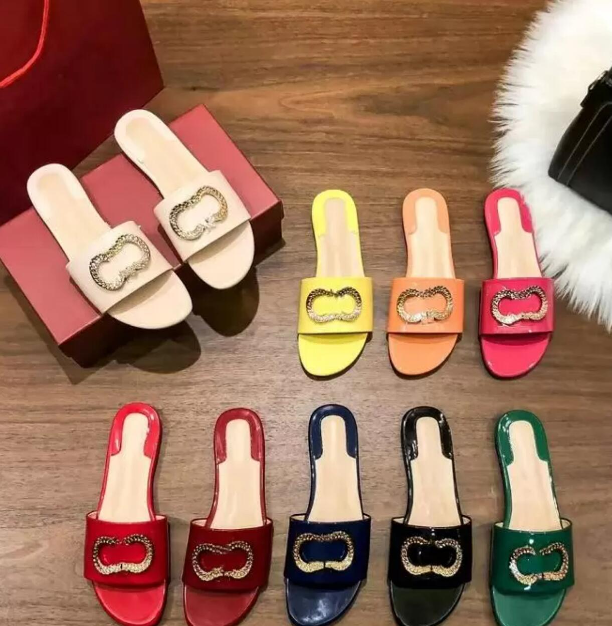 

Top Quality Women Slippers Low Heel Anti Skid Comfort Loafers Fashion Elegant Women Crystal Sandals Designer Flip Flops Multicolor Beach Shoes, Not for individual sale