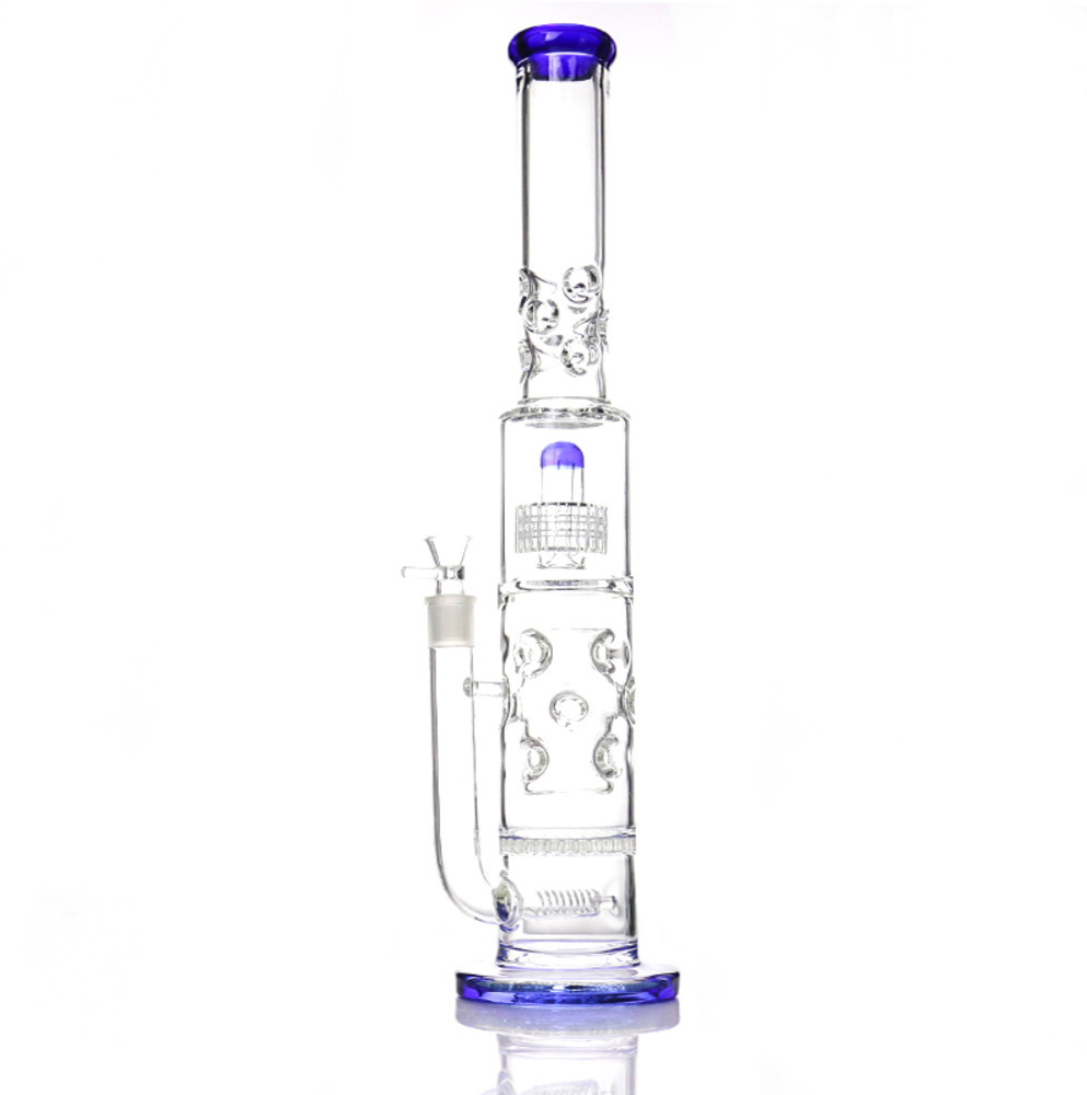 

Hookah Big Glass Bong 7mm Thick four perc water pipe honeycomb and birdcage diffuser bongs 20 inches 18.8mm bowl Accessories