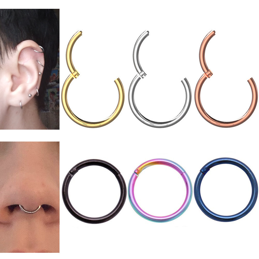 

Indian Hoop Nose Ring Stainless Steel Lip Rings Cartilage Earring Piercing Jewelry For Women