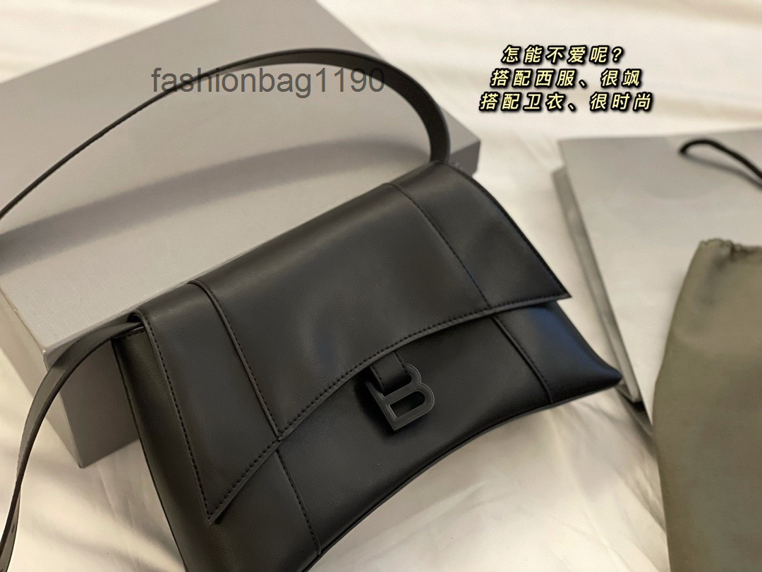 

handbags 2022 designer bag Bags Balencaigbag B-shaped Hourglass Downtown Crocodile Pattern Single Shoulder Armpit Messenger Crescent Cowhide Wo D8YN, Black crocodile black buckle small 25cm