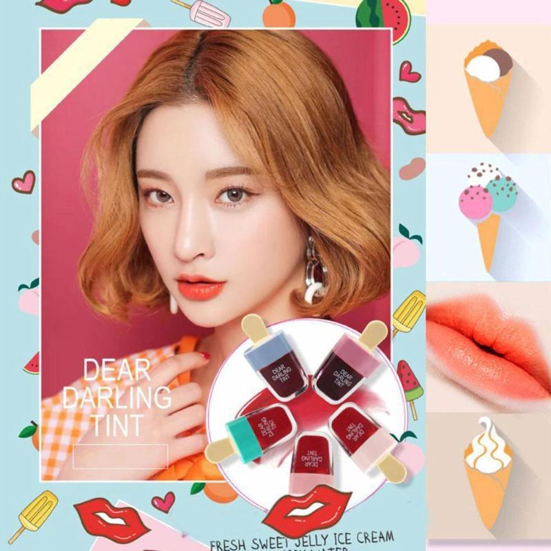 

Lip Gloss 5pcs/set Korean Style Cute Ice Cream Tint Makeup Waterproof Liquid Lasting Cosmetic Lipgloss Lipstick Moistur X0J4Lip, As pic