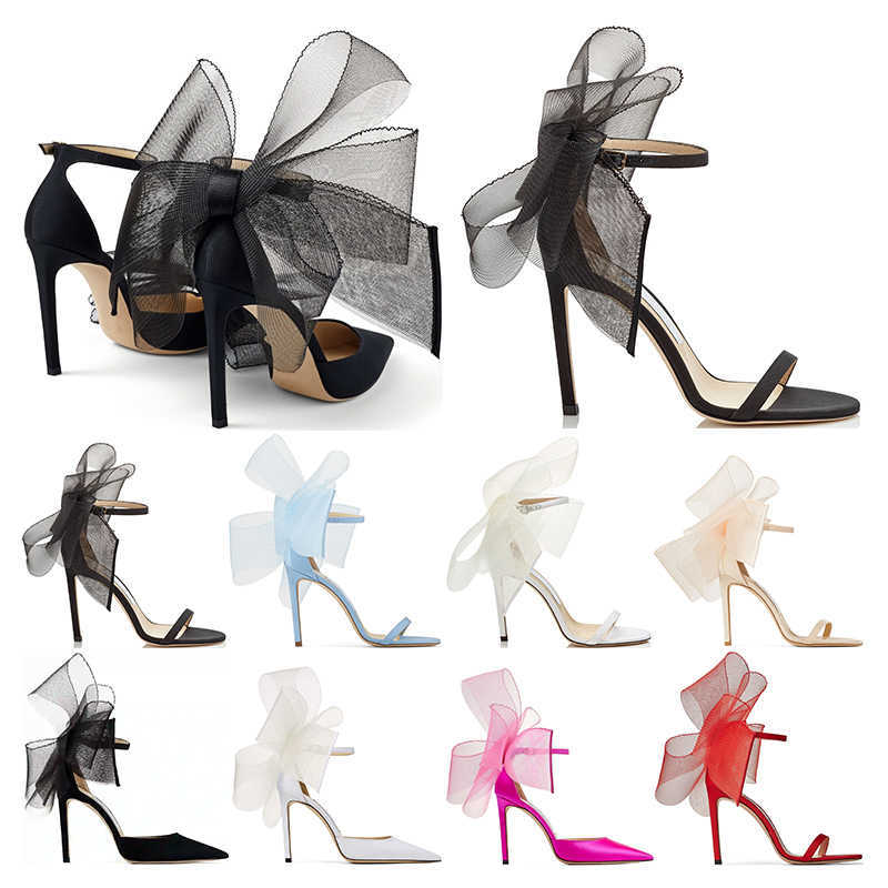 

summer2022 Luxurys Designers Pumps sandals high heels 8 10 12 cm Latte Asymmetric Grosgrain Mesh Fascinator Bows Black Latte Fuchsia size 5-10