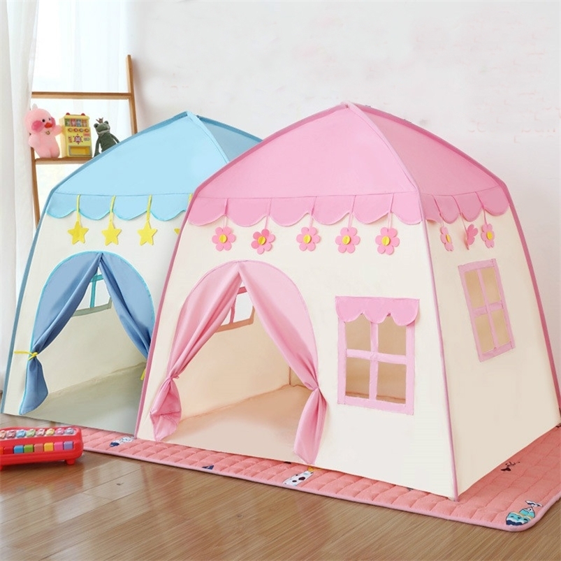 

1.3M Portable Children's Play Tent Princess House Castle Children Play House Castle Foldable Tent for Girls Boy Room Decoration 220713