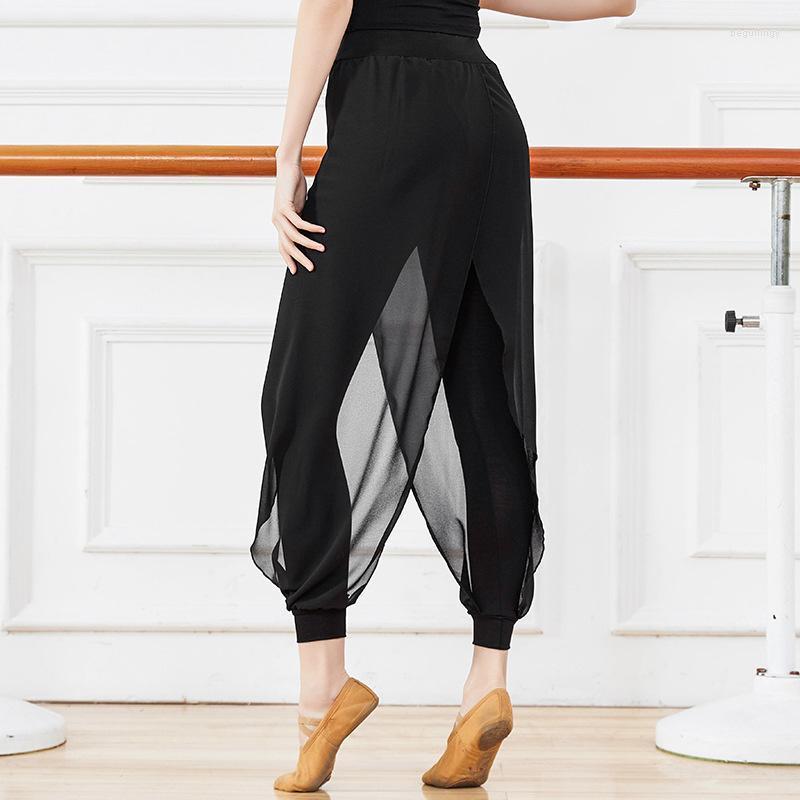 

Men's Sweaters Song Of Dancer Modern Dance Trouser Skirt Yoga Suit Adult Pants Mesh Lantern Fake Two-piece Begu22, Light grey capris