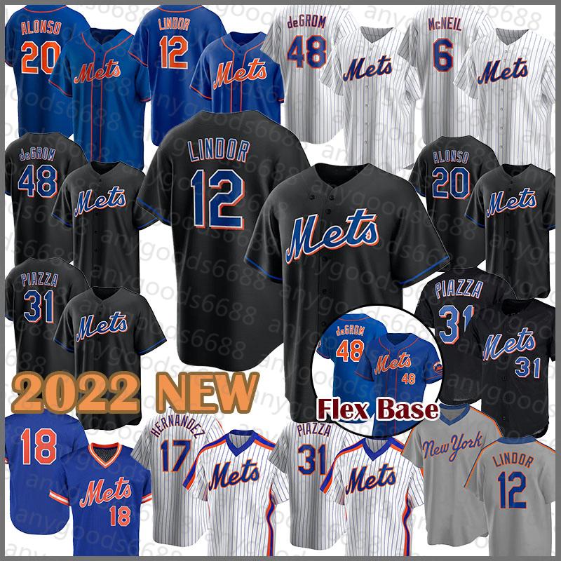 

New York''Mets'' 2022 New 12 Francisco Lindor Baseball Jersey 48 Jacob deGrom 20 Pete Alonso 21 Max Scherzer 31 Mike Piazza 18 Darryl Strawb, Mens(daduhui-fugu