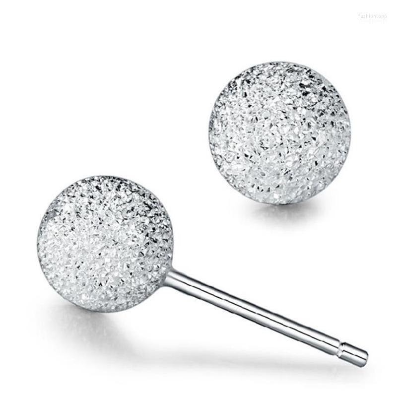 

Stud Trendy 925 Sterling Silver Earrings For Women Engagement Party Shining Zircon Ball Earring Jewelry Girl GiftsStud