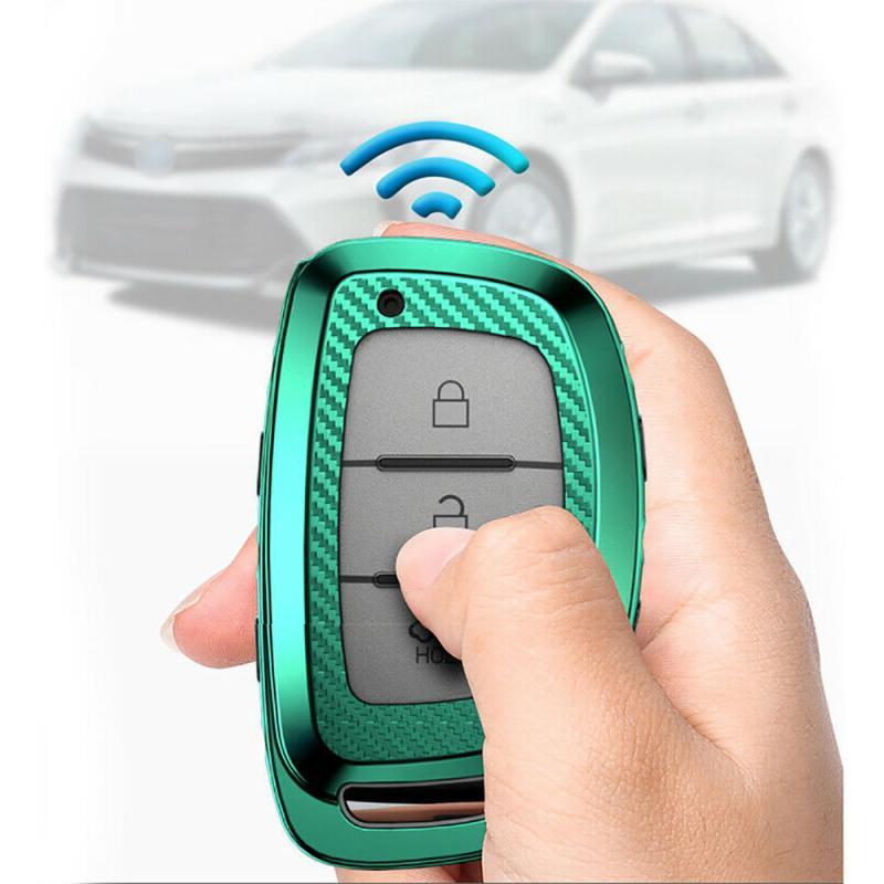 

Car Key Auto Remote Protective Cover Carbon Fiber Button Case Shell Fob For Sonata/Tucson/Elantra 2022-2022Car CarCar, As pic