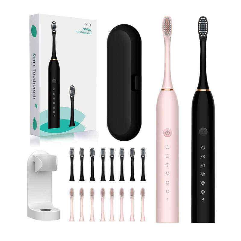 

toothbrush Sonic Electric Toothbrush Ultrasonic Automatic USB Rechargeable IPX7 Waterproof Whitening Teeth Tooth Brush Head Holder Adult 0419