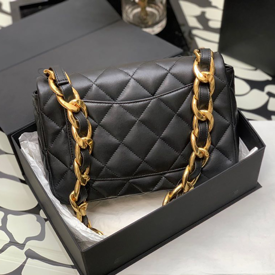 

10A Mirror quality Diamond Lattice 27CM Sheepskin Flap Bag Designer Women Chains Cross Body Bags Luxuries Designers Shoulder HandBag With Box C082