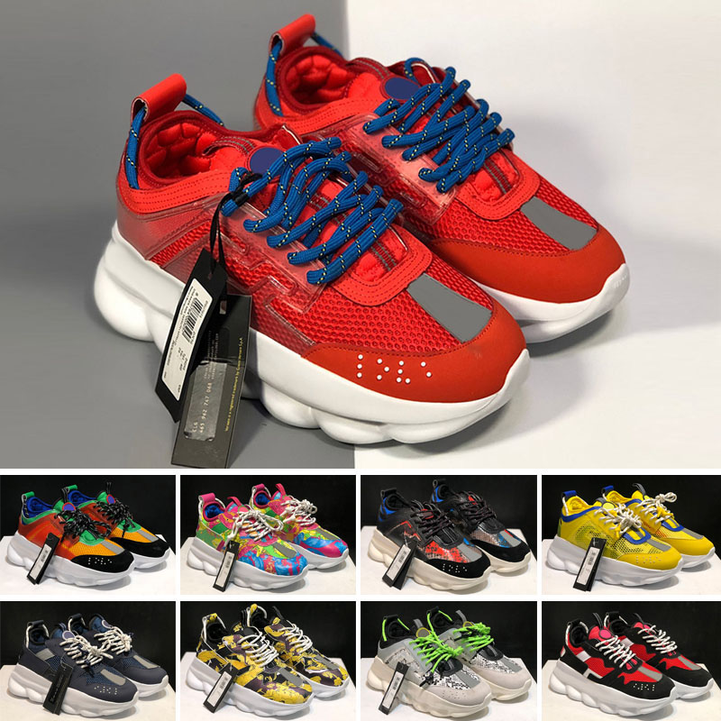

2024 Designer Casual Shoes Italy Top 1 Quality Chain Reaction Wild Jewels Chain Link Trainer Sneakers EUR 36-45, Color 15