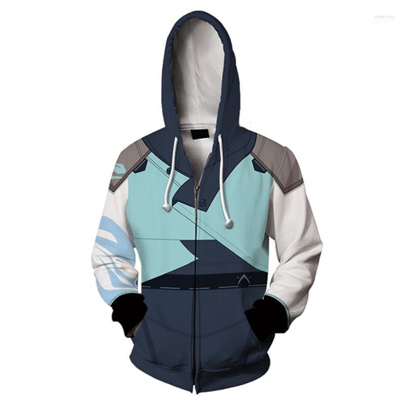 

Men' Hoodies & Sweatshirts Print Sweatshirt Zipper Jacket Coat Valorant JeCosplay Zip Up Adult Hooded Overcoat Loose Cosplay Costumes Rowe2, Multi