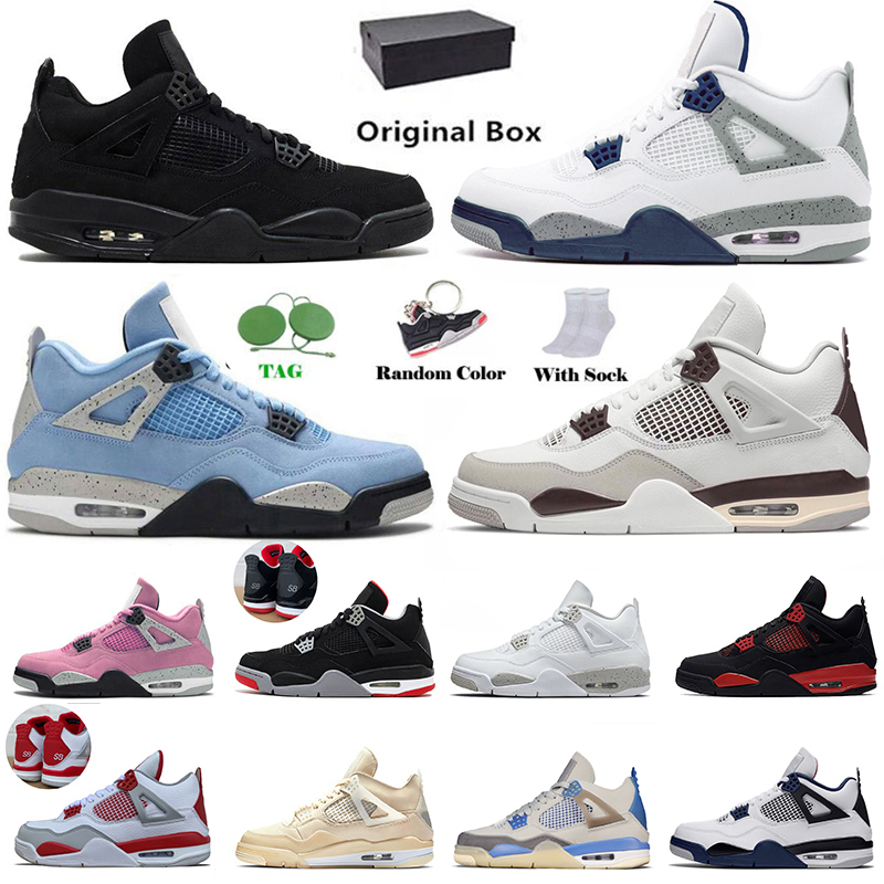

Size 50 University Blue Jumpman 4 4s IV Mens Women Basketball Shoes J4 Craft Violet Offs Ore White x Sail Bred Military Black Cat Jorden4s Sneakers Trainers With Box, B10 black canvas 40-47