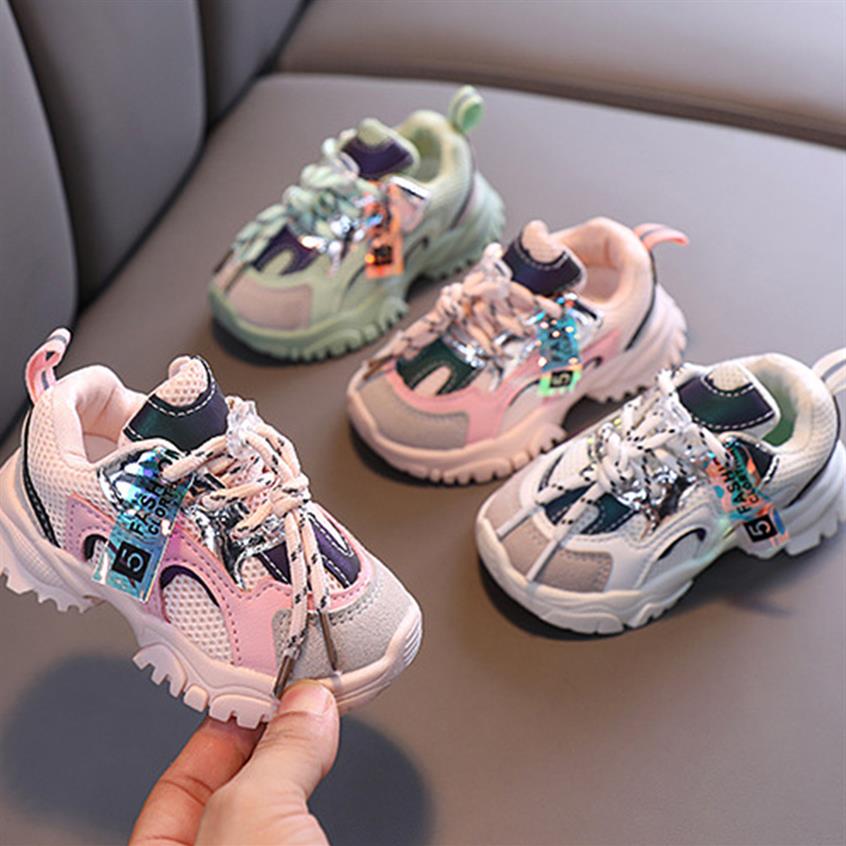 

Spring Autumn Kids Shoes Baby Boys Girls Children's Casual Sneakers Breathable Soft Anti-Slip Running Sports Shoes Size 15-25249Q, Green