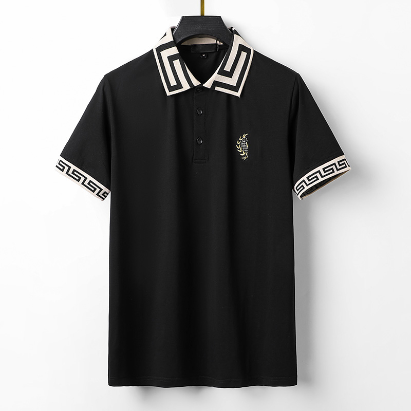 

Fashion designer Men's Polo Shirt Summer casual embroidery luxury Medusa print 100% cotton wrinkle resistant breathable commercial multiple styles black and white, Blue