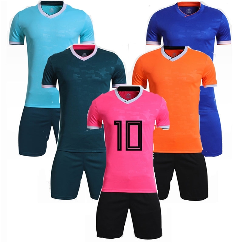 

Custom Adult Kids Soccer Jersey Setmen Survetement Football shirt shorts kitchild Futbol Training Uniforms set Tracksuits 220615, Light blue blank