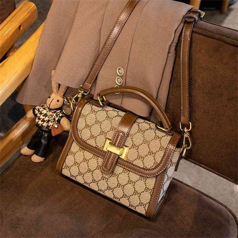 

Purse bag women's sling one Shoulder Bag Canvas printed cross messenger spring 2022 new small square OutletTRY1, Brown