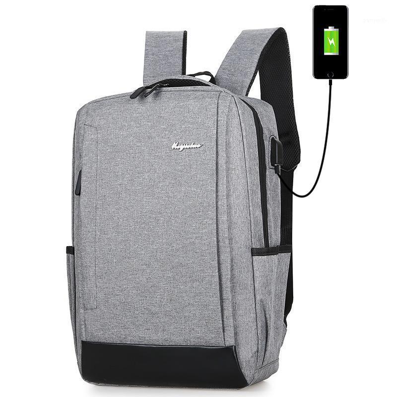 

Backpack 2022 Fashion Men's USB Charge 15 Inch Laptop Backpacks Waterproof Business Travel Bag Large-capacity College School, Black
